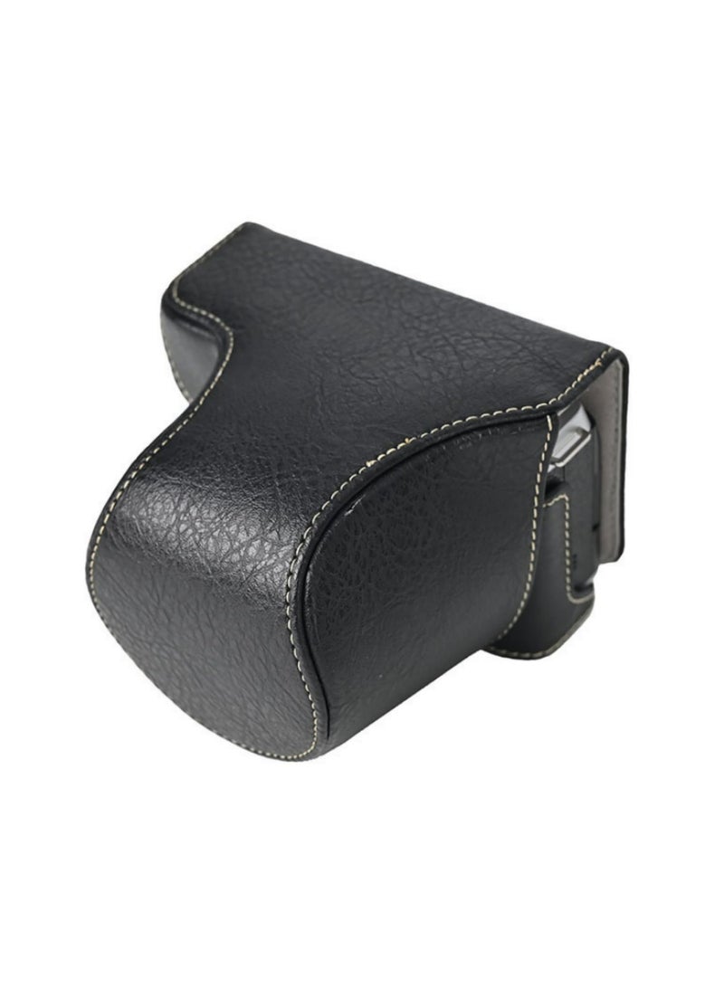 قطعة واحدة حقيبة واقية للكاميرا من فوجي فيلم XM5 كاميرا ميرورلس، هيكل خارجي متين مع غطاء أمامي، حزام كتف، حماية كاملة، أزرار تثبيت، مقاوم للصدمات، باللون الأسود - Image 2