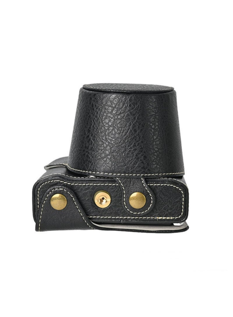 قطعة واحدة حقيبة واقية للكاميرا من فوجي فيلم XM5 كاميرا ميرورلس، هيكل خارجي متين مع غطاء أمامي، حزام كتف، حماية كاملة، أزرار تثبيت، مقاوم للصدمات، باللون الأسود - Image 3