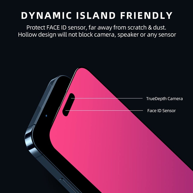 EGKimBa Privacy Screen Protector compatible with iPhone 15 Pro Max, 6.7 inch Gradient Colorful Electroplated Anti-Spy Anti-Blue Light Tempered Glass - Image 5