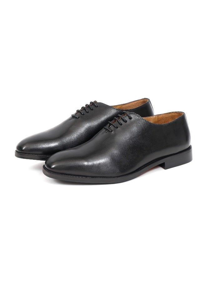 MONT HAWK Men’s Genuine Leather Whole Cut Oxford Shoes – Premium Full Grain Leather Lace-Up Formal Dress Shoes for Office, Business, Wedding & Executive Wear – Black - Image 3