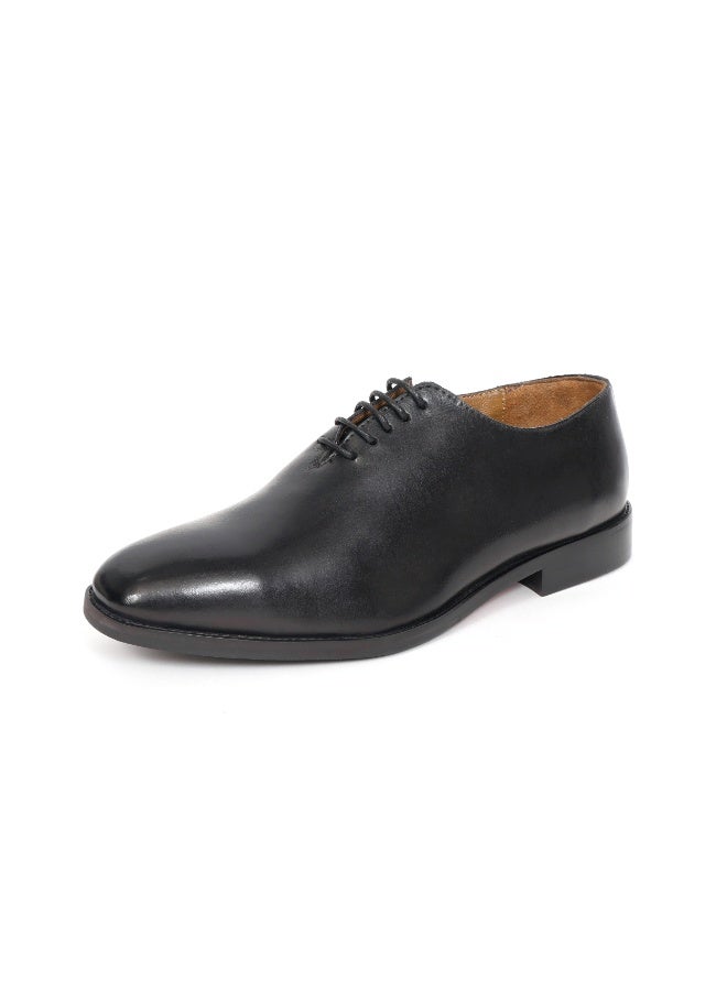 MONT HAWK Men’s Genuine Leather Whole Cut Oxford Shoes – Premium Full Grain Leather Lace-Up Formal Dress Shoes for Office, Business, Wedding & Executive Wear – Black - Image 4