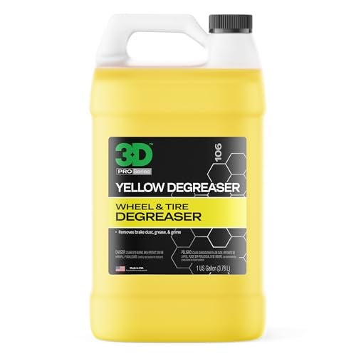 3D Yellow Degreaser – Non-Acid Wheel & Tire Cleaner Spray for Brake Dust, Grime & Tire Dressings – Safe for All Wheels & Whitewalls - 1 Gallon - Image 1