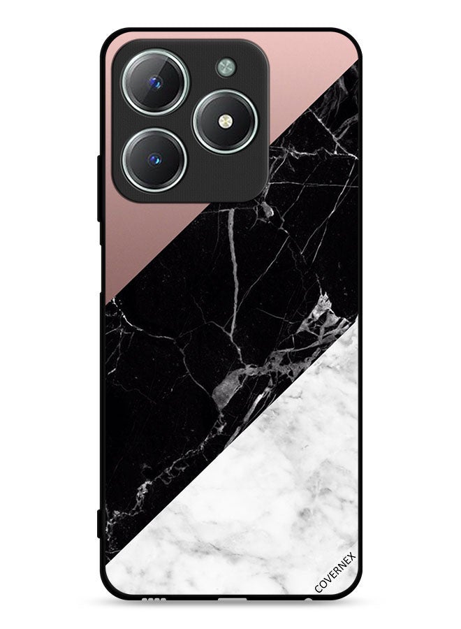 Covernex Realme C63 4G Protective Case Cover Marble & Plain Combination Pattern - Image 1
