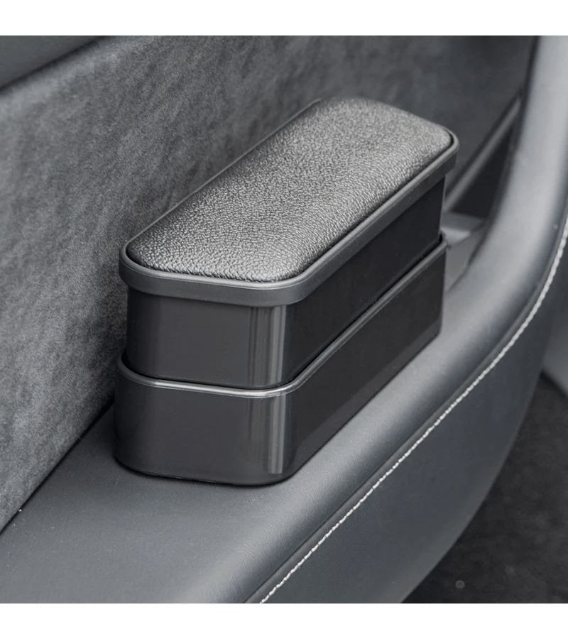Black Adjustable Car Armrest Box Seat Elbow Rest Storage Support - Image 5