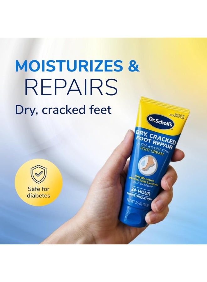 Dr. Scholl's Dr Scholl's Dry, Cracked Foot Repair Ultra-Hydrating Foot Cream Moisturizer, 3.5 oz, Skin Care Foot Lotion with 25% Urea for Dry Cracked Feet, Heals and Moisturizes for Healthy Feet - Image 3