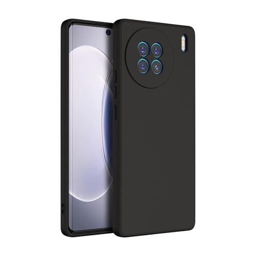 LIRAMARK Silicone Soft Back Cover Case for Vivo X90 5G (Black) - Image 1