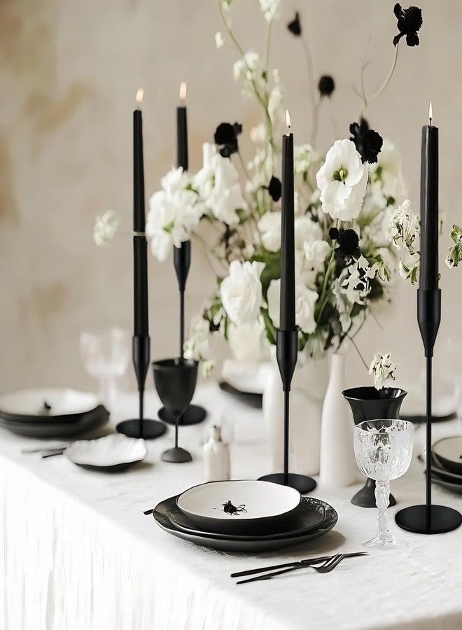 ECHFSM Black Taper Candle Holders for Wedding Table Centerpiece,Tall Taper Candlestick Holders Bulk Set of 27,Metal Candle Stick Holder Decor for Table or Mantel Centerpiece, Dinning, Party Home Decor - Image 4