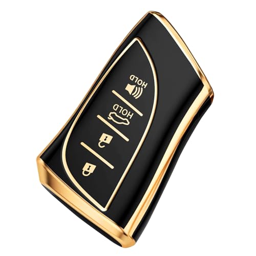 Cacacar Key Fob Cover for Lexus RX ES UX NX GX is LS Premium Soft TPU Full Cover Protection Key Fob Case Smart Remote Key Holder (Black) - Image 1