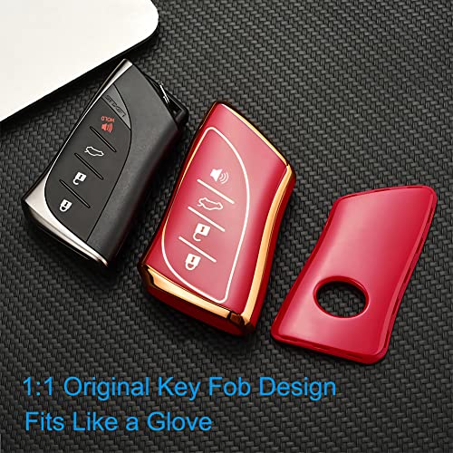 Cacacar Key Fob Cover for Lexus RX ES UX NX GX is LS Premium Soft TPU Full Cover Protection Key Fob Case Smart Remote Key Holder (Black) - Image 3