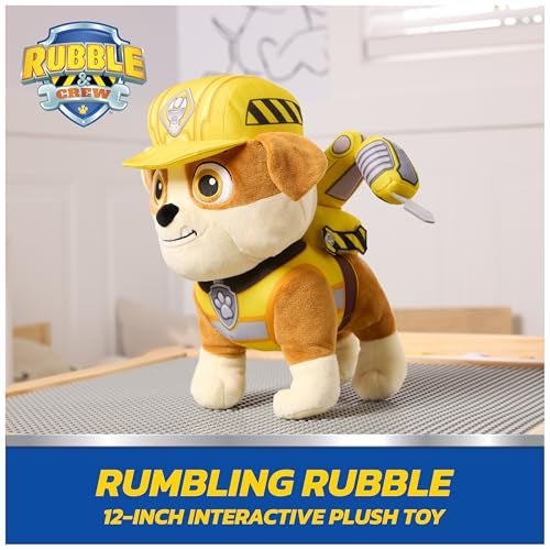 Rubble & Crew Rubble and Crew Rumbling Rubble Plush Toy Interactive Sensory Toy Dog Stuffed Animal Kids Toys for Boys Girls Ages 3 and Up 12 - Image 5