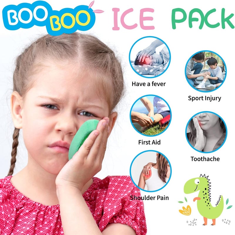 HI FINE CARE حزمة الثلج بو بو للأطفال قابلة لإعادة الاستخدام حزمة ثلج مساعدة لتقليل الحمى حزمة ساخنة وباردة لإصابات الأطفال وألم الأسنان وحالات المغص والغازات وآلام المعدة والحمى والصداع 4 قطع - Image 3