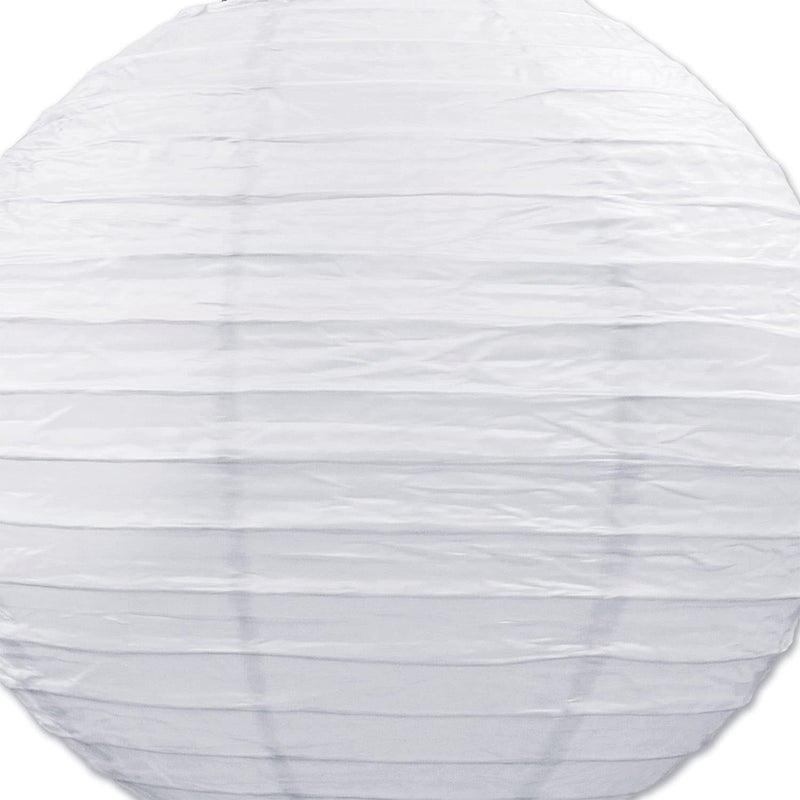 Beistle Jumbo Paper Lantern, White Hanging Decorations with Metal Support & Transparent Cord for Weddings, Graduation Parties, & Special Events, 30” - Image 4