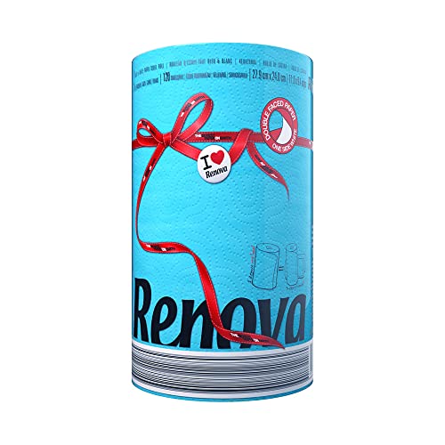 Renova Blue Paper Towel Pack 1 Roll 120 Sheets 2 Ply FSC Certified Sustainable Absorbent - Image 2