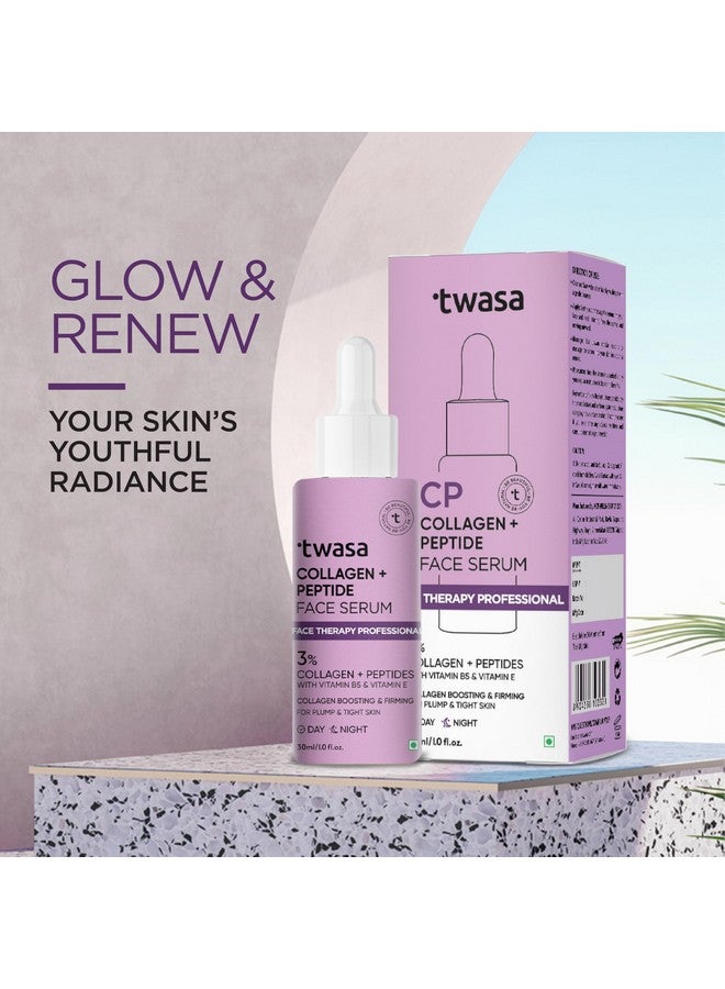 Twasa Collagen & Peptide Face Serum For Collagen Boost, Reduce Fine Lines & Wrinkles, Plump, Tight & Firming Skin | Hydrating & Overnight Repair Serum for Men & Women | 30 ml - Image 2
