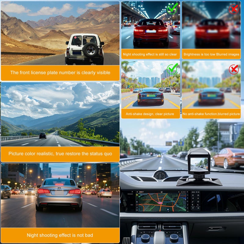 1080P Full HD Dashcam Car Video Recorder With Dashboard LCD Monitor WDR 170 Degree Wide Angle Lens Night Vision Parking Monitor Black - Image 4
