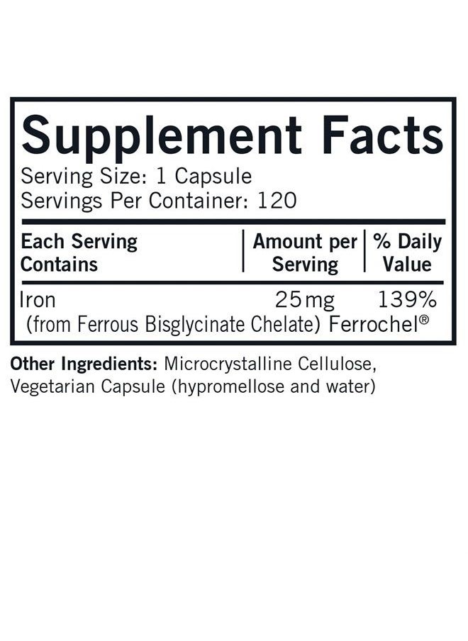Kirkman - Iron 25 mg Bio-Max Series Capsules - Hypo - 120 ct - Image 1
