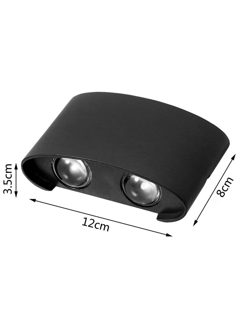 HUA QIANG WANG - Modern Outdoor Aluminium Wall Lights 4.7 INCH, 4W LED Wall Sconce, Warm White 3000K, AC 85-265V, IP65 Waterproof Up and Down Wall Lamp for Deck Fence Balcony Garden Lighting - Image 1