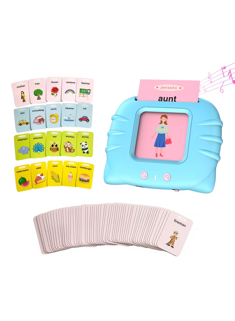 Talking Flash Cards for Toddlers - Sound Effects, 118 Double-Sided Cards, Educational Gift Blue - Image 1