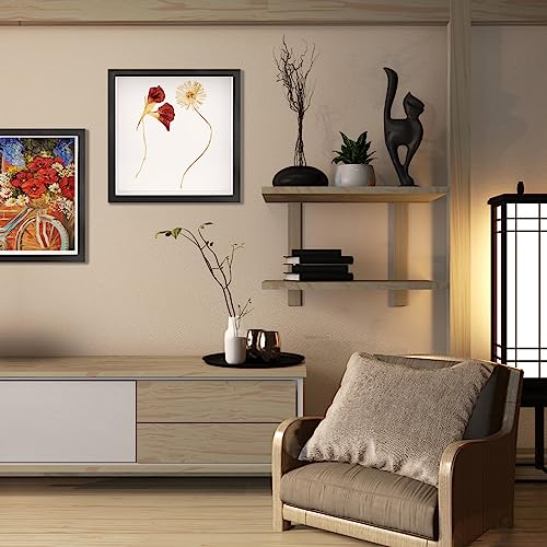 IWOLOMI 4 Pack 8 x 8 Shadow Box Picture Frame 3D Frames Shadow Box Square Shadow Boxes Display Cases with Adhesive Tape for Baby Items Wedding Memories Crafts Awards Medals Tickets and Photos (Black) - Image 5