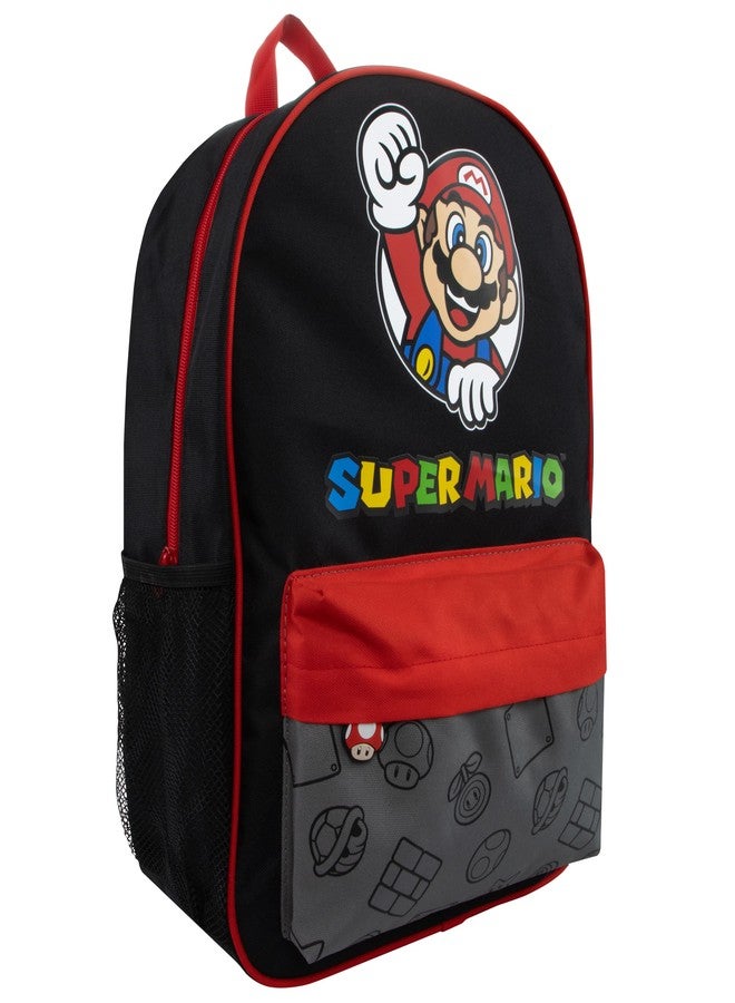Super Mario Backpack | Boys School Bag | Boys Back Pack | Black One Size - Image 1