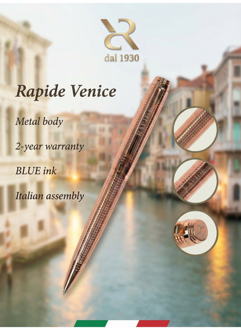 أنكورا قلم رابد فينيس بولبوينت – تشطيب وردي/ذهبي، صناعة إيطالية - Image 1