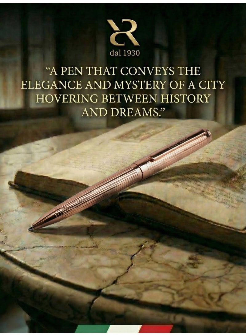 أنكورا قلم رابد فينيس بولبوينت – تشطيب وردي/ذهبي، صناعة إيطالية - Image 3