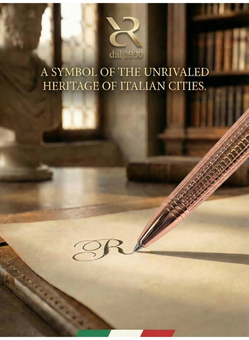 أنكورا قلم رابد فينيس بولبوينت – تشطيب وردي/ذهبي، صناعة إيطالية - Image 4