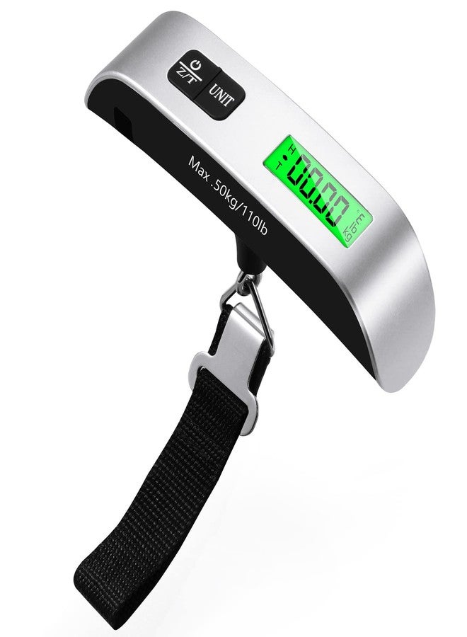 Blendura Luggage Scale, Portable Digital Travel with Temperature Sensor, Hanging Scale, Tare Function, Practical for Travel, Outdoor, up to 50 kg, Silver - Image 1