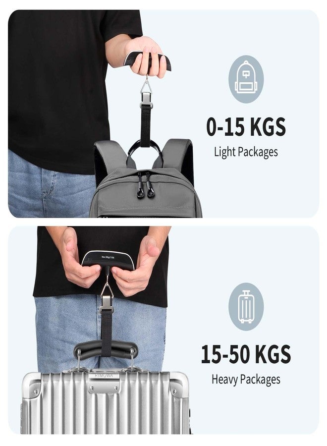 Blendura Luggage Scale, Portable Digital Travel with Temperature Sensor, Hanging Scale, Tare Function, Practical for Travel, Outdoor, up to 50 kg, Silver - Image 4