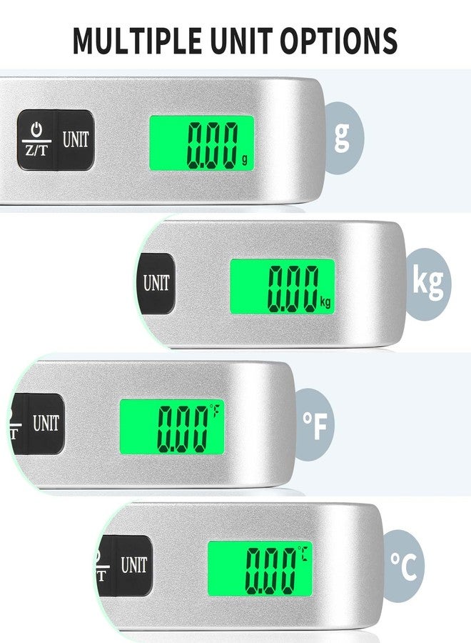 Blendura Luggage Scale, Portable Digital Travel with Temperature Sensor, Hanging Scale, Tare Function, Practical for Travel, Outdoor, up to 50 kg, Silver - Image 2
