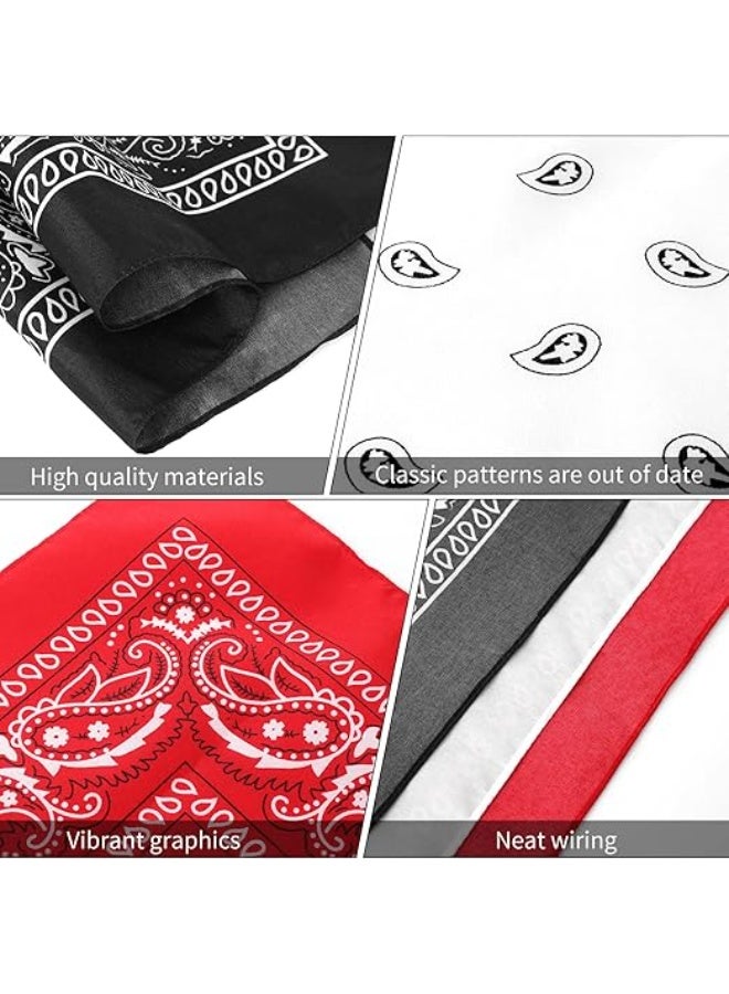 FAYET 6-Pack Unisex Paisley Bandanas, 54x54cm Multifunction Head Scarf, Cowboy Neckerchief, Face Mask, Neck Warmer for Men & Women - Image 3
