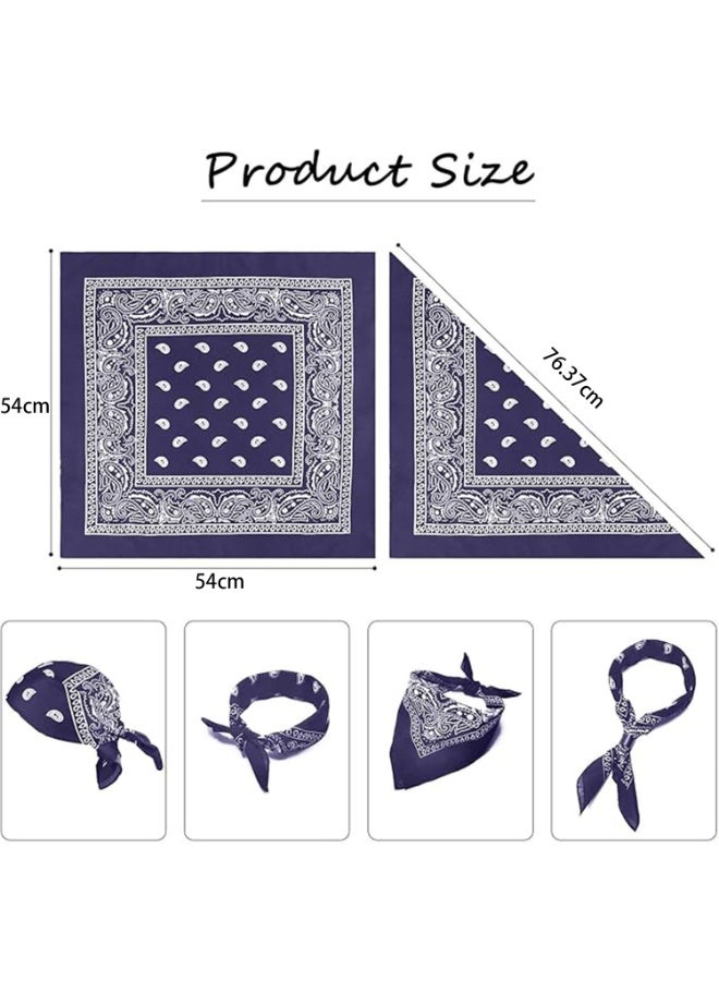 FAYET 6-Pack Unisex Paisley Bandanas, 54x54cm Multifunction Head Scarf, Cowboy Neckerchief, Face Mask, Neck Warmer for Men & Women - Image 2