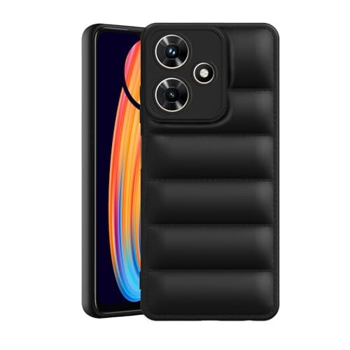 Plus Puffer Case Camera Protection Soft Back Cover for Infinix Hot 30i - Black - Image 1