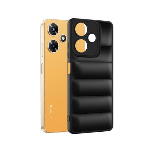 Plus Puffer Case Camera Protection Soft Back Cover for Infinix Hot 30i - Black - Image 3