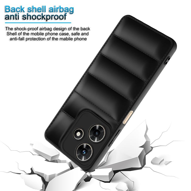 Plus Puffer Case Camera Protection Soft Back Cover for Infinix Hot 30i - Black - Image 4