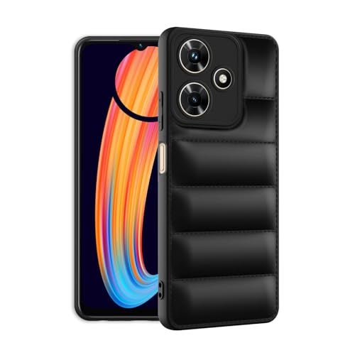 Plus Puffer Case Camera Protection Soft Back Cover for Infinix Hot 30i - Black - Image 2