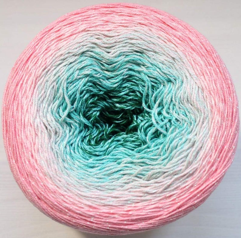 YarnArt خيوط يارن آرت فلورز مونلايت جليتر قطن وزن 917 أونصة طول 1093 ياردة قوس قزح كروشيه معدني لوريكس يدوي لامع فضي كعكة متعددة الألوان قطن قوس قزح كروشيه 3292 - Image 1