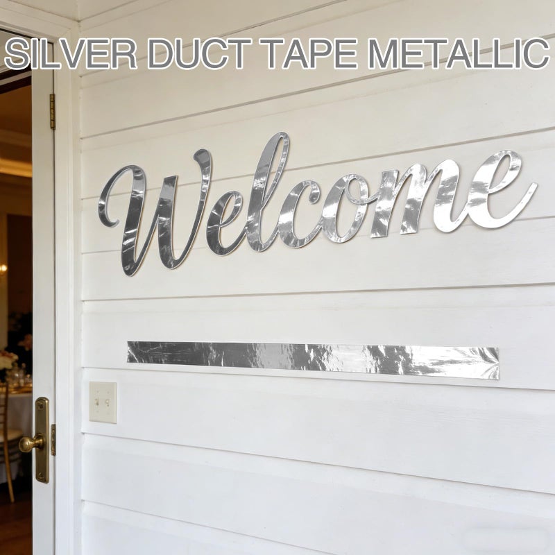 Exasinine Metallic Tape Mirror Tape Duct Tape DIY Decorative Tapes, 2.4 Inches x 55 Yards (Silver) - Image 3