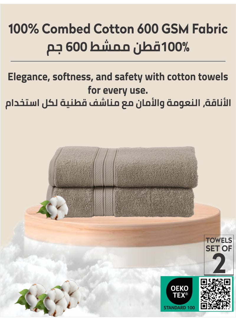 Donetella Premium 100 % Combed Cotton 2-Pcs Hand Towel Set (50 X 90 CM) 600 GSM Super Soft Hand Towel, Highly Absorbent, Quick Dry,Best Towel for Bathroom, Spa And Hotel. - Image 3