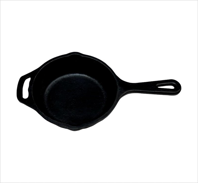Anantam Collection 6 Inch Cast Iron Fry Pan Skillet Pan Fry Mini Super Smooth Frying Pan Black - Image 1