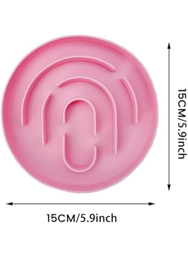 وعاء قطط وردي للتغذية البطيئة مع قاعدة غير قابلة للانزلاق، طبق طعام صحي للقطط والكلاب الصغيرة - Image 3
