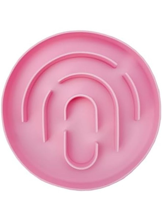 وعاء قطط وردي للتغذية البطيئة مع قاعدة غير قابلة للانزلاق، طبق طعام صحي للقطط والكلاب الصغيرة - Image 1