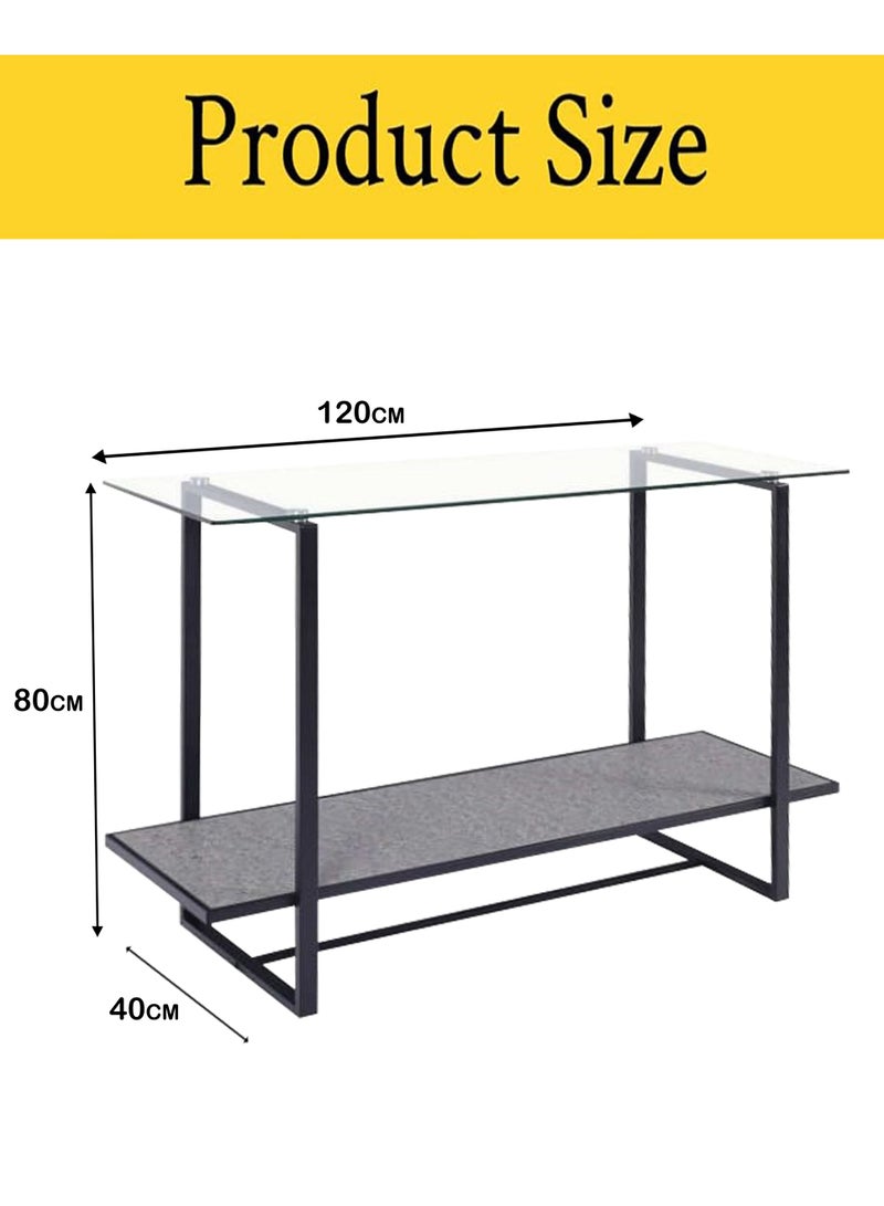 Living Console Table Entryway With Glass Top  120*40*80 CM - Image 2