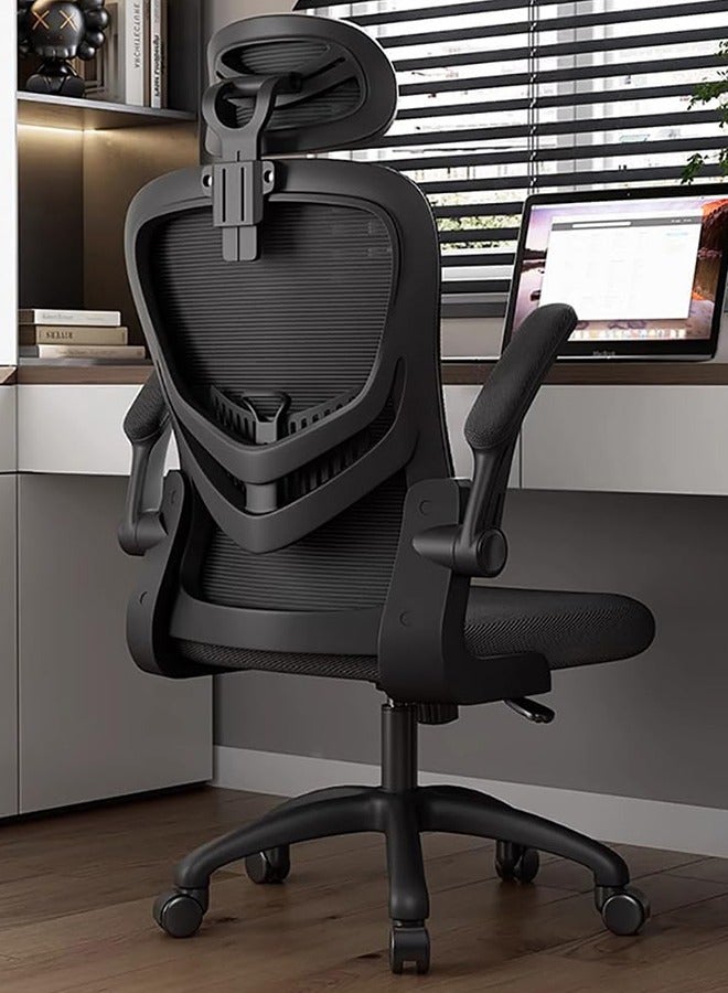 Generic Ergonomic Office Chair with 3D Adjustable Armrests, Adjustable Lumbar Support High Back for Computer Chair, Big and Tall Mesh Office Chair, Home Office Desk Chairs Black  - Image 1