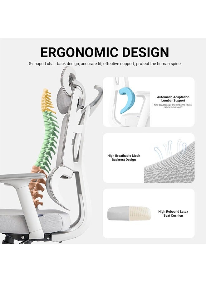 Generic Ergonomic Office Chair with 3D Adjustable Armrests, Adjustable Lumbar Support High Back for Computer Chair, Big and Tall Mesh Office Chair, Home Office Desk Chairs Black  - Image 4