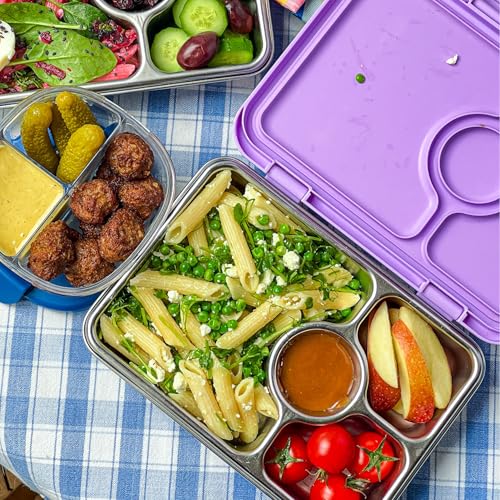 Yumbox Prêt Leakproof Stainless Steel Bento Lunch Box, 3.4 Cup Healthy Portion Size for Balanced Eating – Durable Lunch Container for Sandwiches & Snacks (Lavande Purple) - Image 3