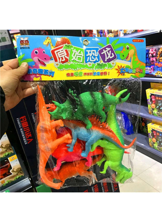 Dinosaur Toy Soft Rubber Tyrannosaurus Rex Simulation Dinosaur Bag Children's Family Model Birthday Gift Set-Color:6743 【Light-in-the-dark Dinosaur】 - Image 5