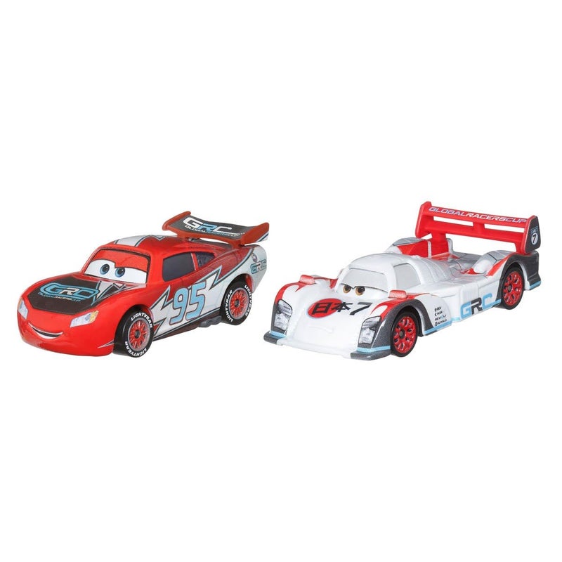 Cars Disney Pixar Pack of 2 Metal Cars 1:55 - Global Rally Shu Todoroki & Global Rally Lightning McQueen - Image 2