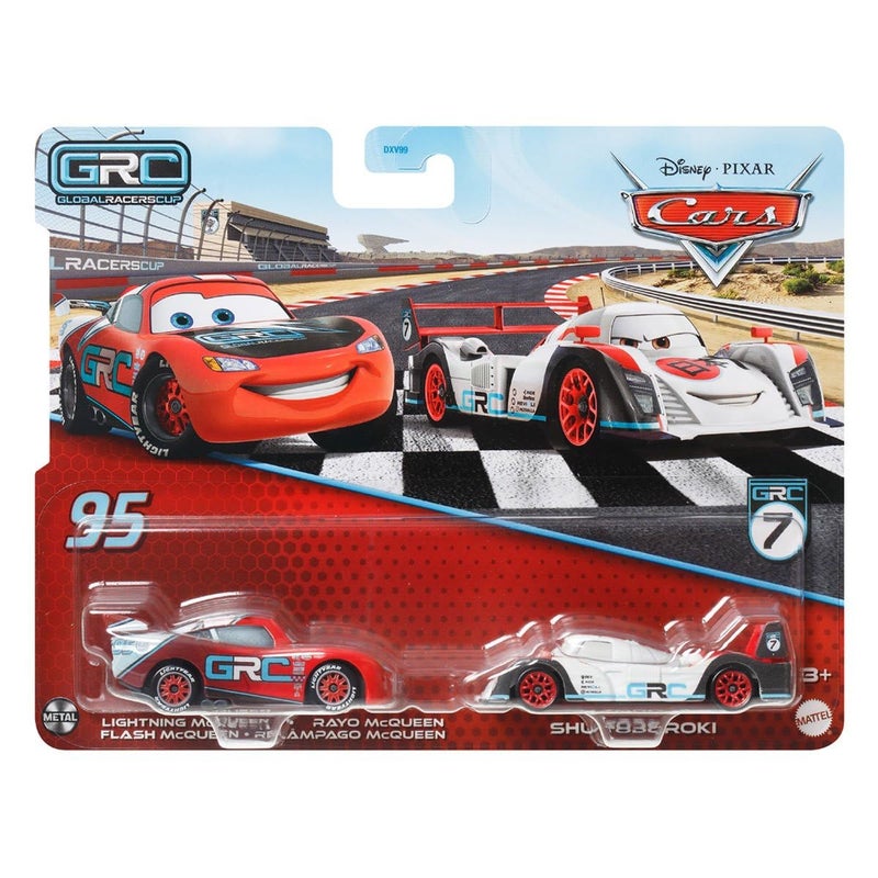 Cars Disney Pixar Pack of 2 Metal Cars 1:55 - Global Rally Shu Todoroki & Global Rally Lightning McQueen - Image 1
