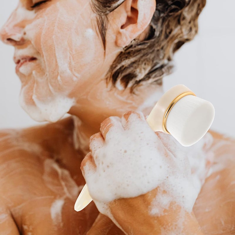 Long Handle Facial Cleansing Brush 2 Pack Soft Bristles For Sensitive Skin Daily Skincare - Image 4